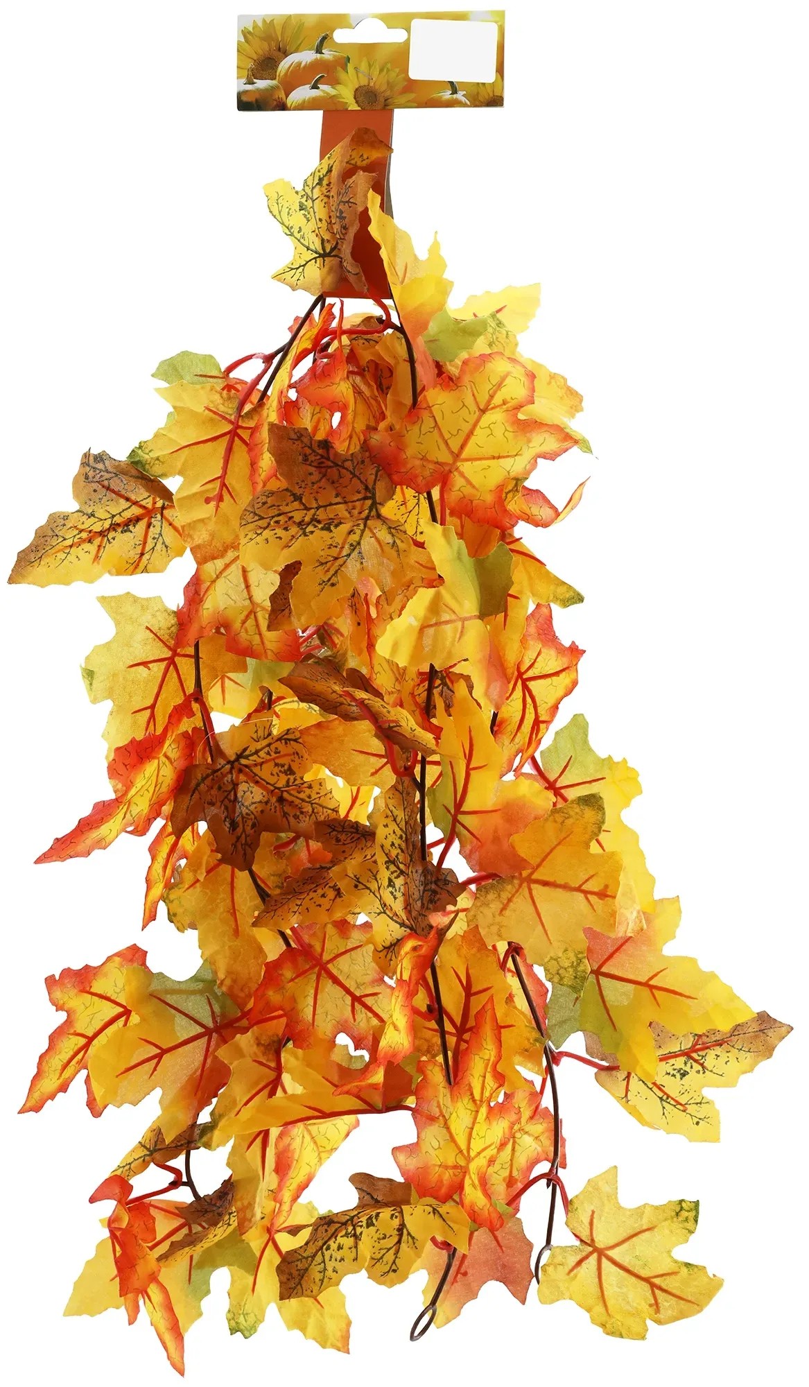 Jesenná listová girlanda, 180 cm, v odtieňoch žltej a oranžovej na jesennú dekoráciu. Jesenná listová girlanda, 180 cm, v odtieňoch žltej a oranžovej na jesennú dekoráciu.