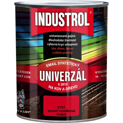 INDUSTROL Email na kov a drevo S2013 UNIVERZÁL 8191 červená rumelka tmavá 750 ml INDUSTROL Email na kov a drevo S2013 UNIVERZÁL 8191 červená rumelka tmavá 750 ml