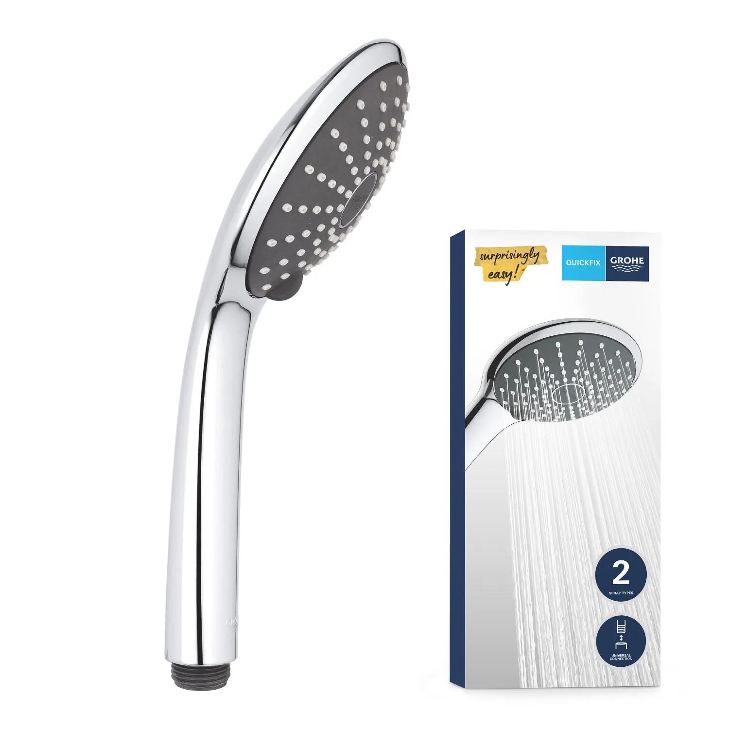 Ručná sprcha Grohe QuickFix Vitalio Joy 110 Duo, chróm. Ručná sprcha s 2 prúdmi a systémom proti vodnému kameňu. Ručná sprcha Grohe QuickFix Vitalio Joy 110 Duo, chróm. Ručná sprcha s 2 prúdmi a systémom proti vodnému kameňu.
