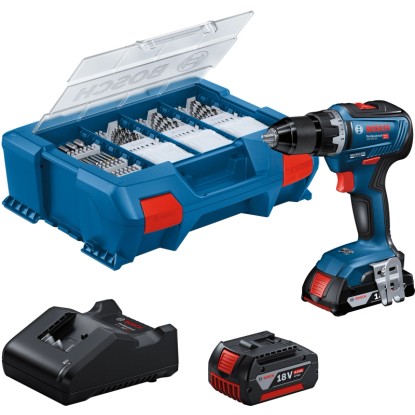 Bosch Professional Aku vŕtací skrutkovač GSR 18V-55 2xaku,nabíjačka+100diel.prís Bosch Professional Aku vŕtací skrutkovač GSR 18V-55 2xaku,nabíjačka+100diel.prís