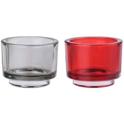 Sklenený svietnik na maxi čajovú sviečku, mix farieb, pr. 9,2 x 7 cm Sklenený svietnik na maxi čajovú sviečku, mix farieb, pr. 9,2 x 7 cm