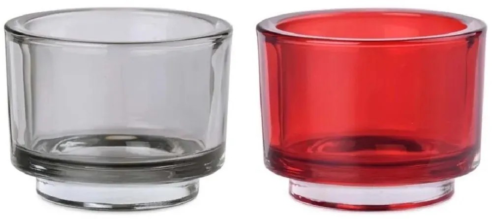 Sklenený svietnik na maxi čajovú sviečku, mix farieb, pr. 9,2 x 7 cm Sklenený svietnik na maxi čajovú sviečku, mix farieb, pr. 9,2 x 7 cm