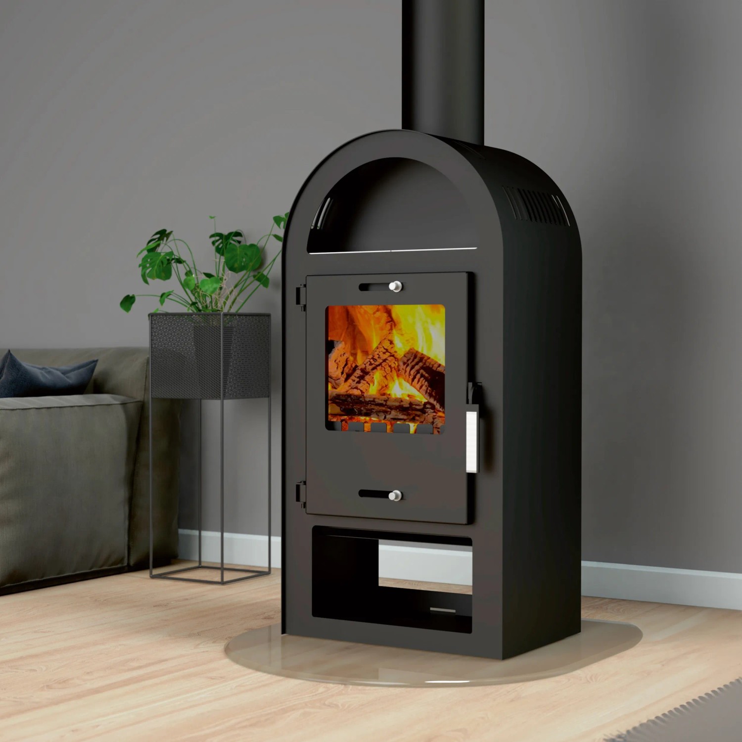 Čierne kachle Magna 3.0, 7 kW, oceľ, s priezorom a horiacim drevom. Čierne kachle Magna 3.0, 7 kW, oceľ, s priezorom a horiacim drevom.