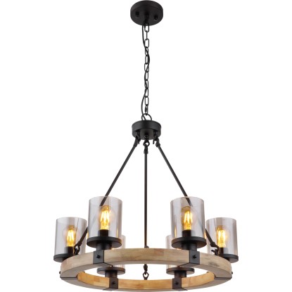GLOBO Závesné svietidlo LILA čierna/tm.hnedá/dymová E27 60 W pr. 590 x 980 mm GLOBO Závesné svietidlo LILA čierna/tm.hnedá/dymová E27 60 W pr. 590 x 980 mm