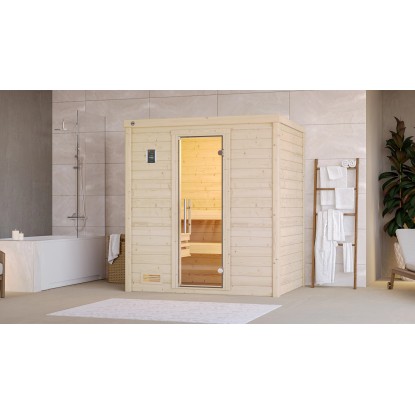 Weka Sauna z masívneho dreva Bergen sklenené dvere 198 x 148 x 203 Weka Sauna z masívneho dreva Bergen sklenené dvere 198 x 148 x 203