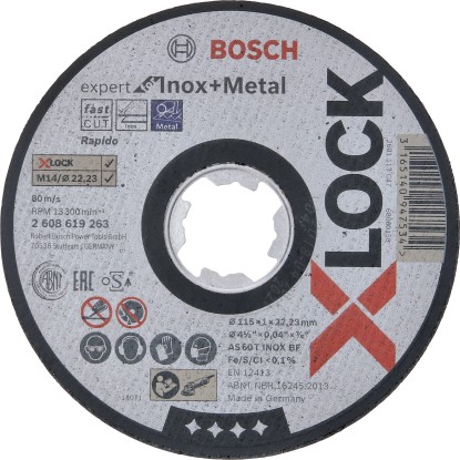 Bosch Rezný kotúč Expert X-Lock, na oceľ a kov, pr. 115 x 1 mm Bosch Rezný kotúč Expert X-Lock, na oceľ a kov, pr. 115 x 1 mm