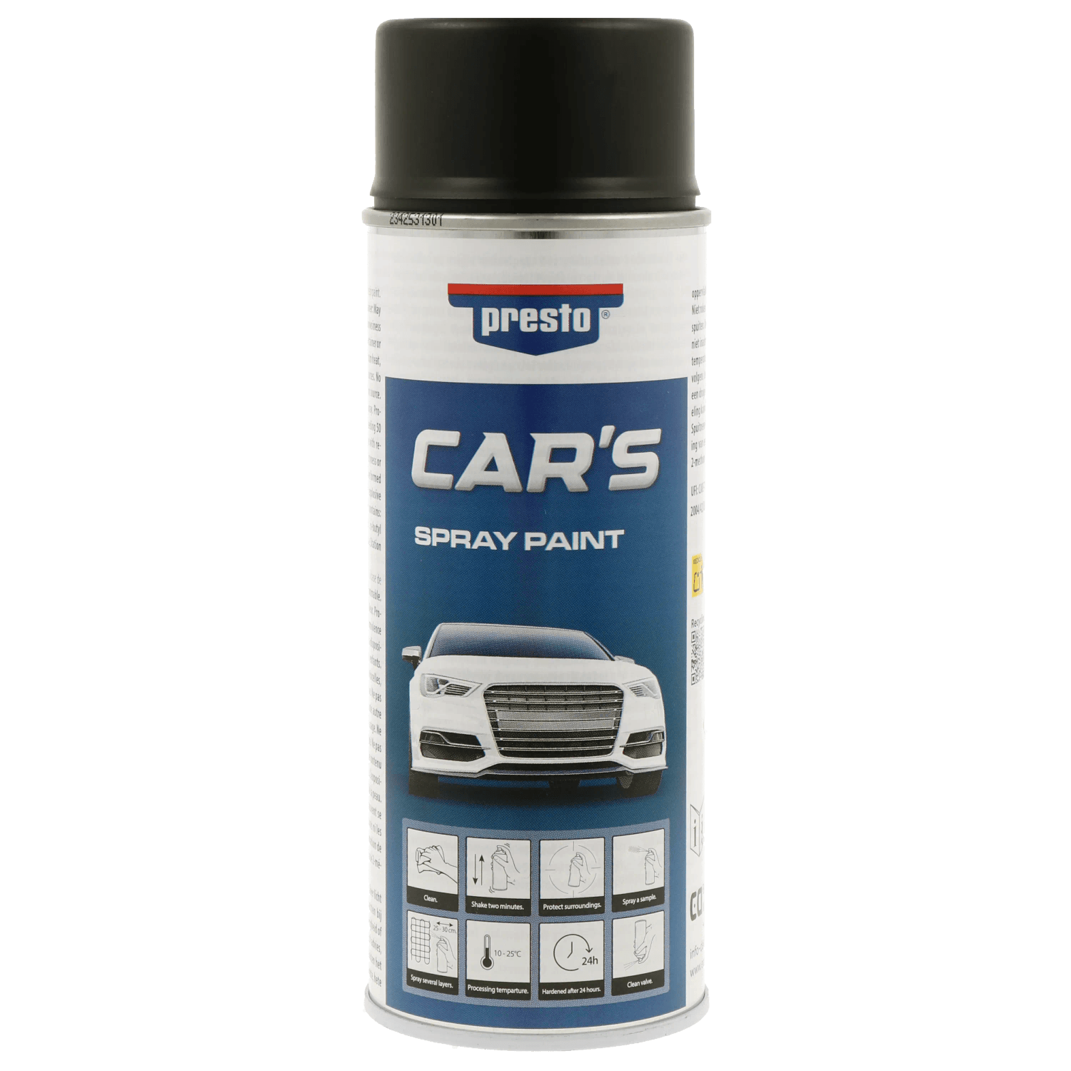 Presto Cars Lak čierna satén 400 ml Presto Cars Lak čierna satén 400 ml