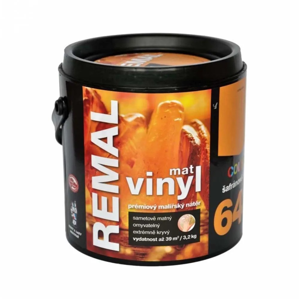 REMAL Vinyl COLOR Mat Prémiový maliarsky náter 640 šafranovo žltá 3,2 kg REMAL Vinyl COLOR Mat Prémiový maliarsky náter 640 šafranovo žltá 3,2 kg