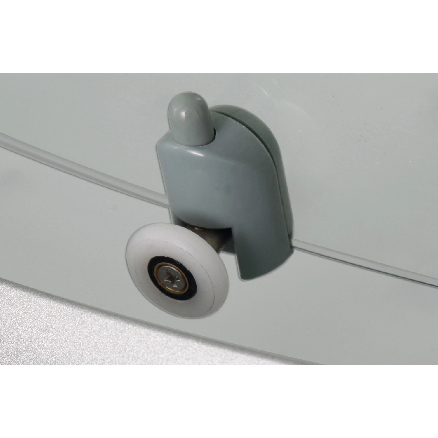Jednotlivé koliesko pre sprchovací kút, hrúbka skla 6 mm, sada 4 ks, detailný pohľad. Jednotlivé koliesko pre sprchovací kút, hrúbka skla 6 mm, sada 4 ks, detailný pohľad.