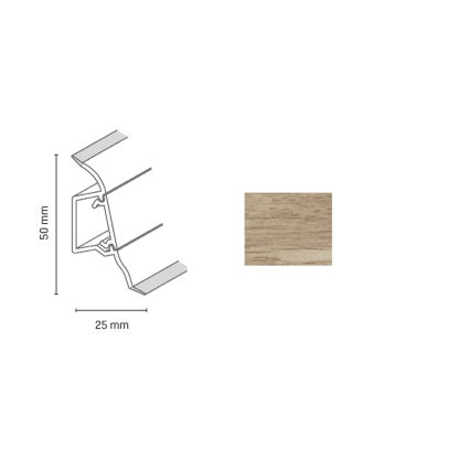 Döllken Profiles Lišta SLK 50 2136 dub masala 50 x 25 x 2500 mm Döllken Profiles Lišta SLK 50 2136 dub masala 50 x 25 x 2500 mm