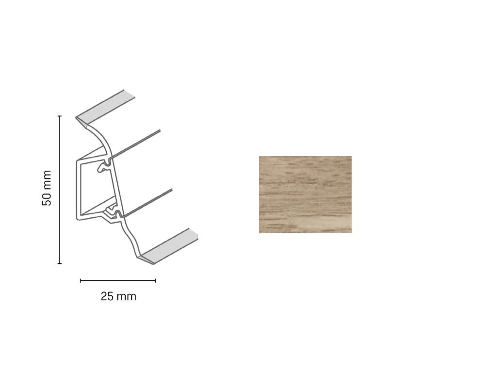 Döllken Profiles Lišta SLK 50 2136 dub masala 50 x 25 x 2500 mm Döllken Profiles Lišta SLK 50 2136 dub masala 50 x 25 x 2500 mm