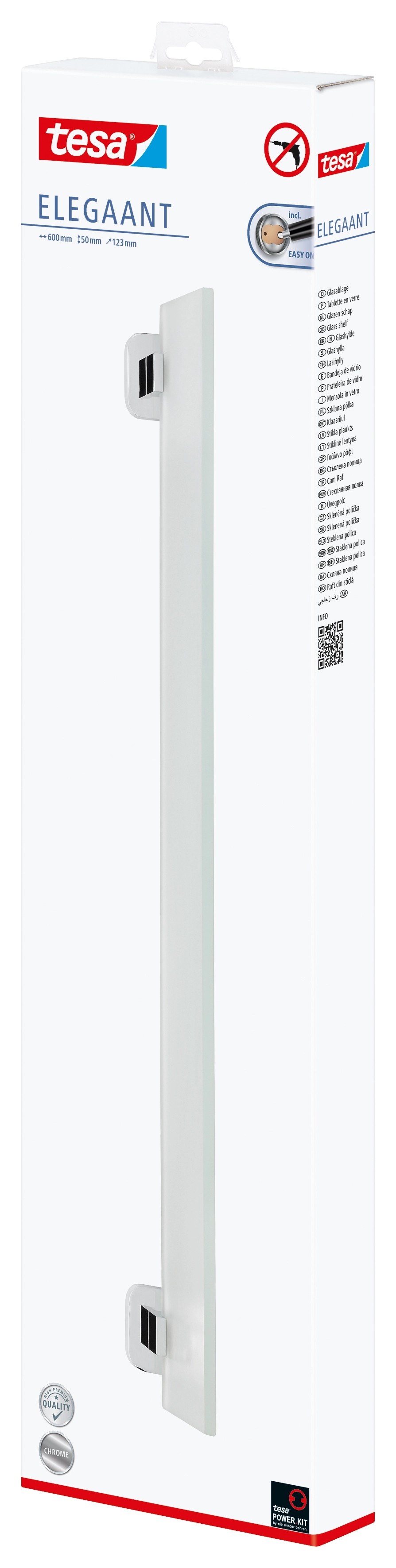 tesa Polička sklenená Elegaant chróm tesa Polička sklenená Elegaant chróm