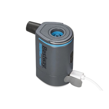 Bestway PowerTouch Pocket vzduchová pumpa: Akumulátorová pumpa s USB nabíjacím káblom a adaptérmi. Bestway PowerTouch Pocket vzduchová pumpa: Akumulátorová pumpa s USB nabíjacím káblom a adaptérmi.