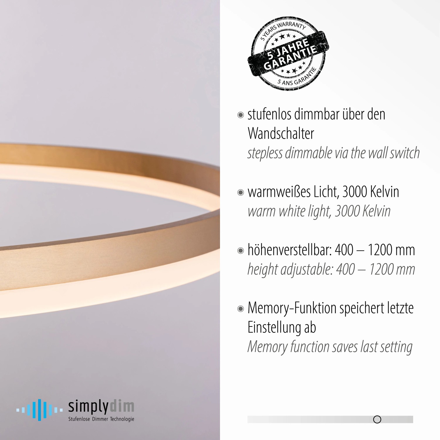 Moderné LED závesné svietidlo Paul Neuhaus Helia, mosadzná farba, stmievateľné, Ø 80 cm. Moderné LED závesné svietidlo Paul Neuhaus Helia, mosadzná farba, stmievateľné, Ø 80 cm.