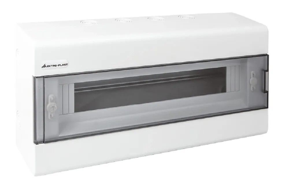 Modulová rozvodnica na omietku SRn-18 (N+PE) dymová, IP40 Modulová rozvodnica na omietku SRn-18 (N+PE) dymová, IP40