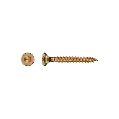 Uni skrutky so zápustnou hlavou TX10 plný závit žlto pozink. 3x30 mm, 200 ks Uni skrutky so zápustnou hlavou TX10 plný závit žlto pozink. 3x30 mm, 200 ks