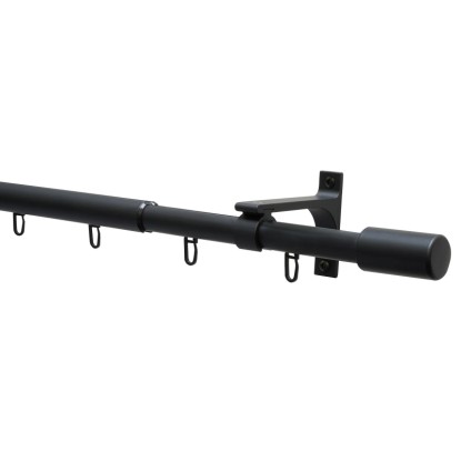 Gardinia Kompletná sada záclonovej tyče Thasos pr. 19/22 mm, čierna, 190-360 cm Gardinia Kompletná sada záclonovej tyče Thasos pr. 19/22 mm, čierna, 190-360 cm
