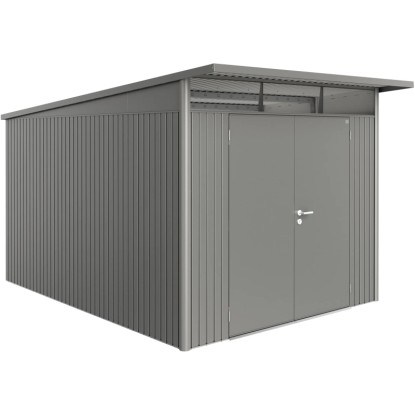 Biohort kovový záhradný domček AvantGarde Gr. A8, kremenná šedá metalíza, s dvojkrídlovými dverami. Biohort kovový záhradný domček AvantGarde Gr. A8, kremenná šedá metalíza, s dvojkrídlovými dverami.