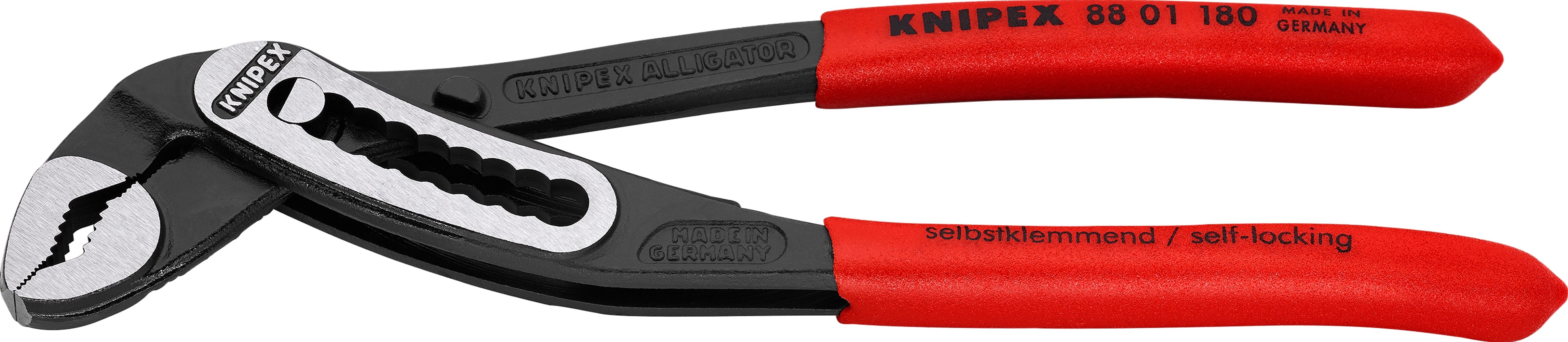 Knipex Inštalatérske kliešte Alligator, fosfátované na čierno, 180 mm Knipex Inštalatérske kliešte Alligator, fosfátované na čierno, 180 mm