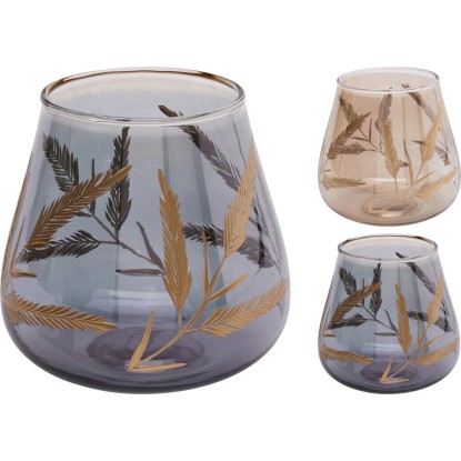 Koopman Sklenený svietnik na čajovú sviečku rôzne druhy 12 x 12 cm, 1 ks Koopman Sklenený svietnik na čajovú sviečku rôzne druhy 12 x 12 cm, 1 ks