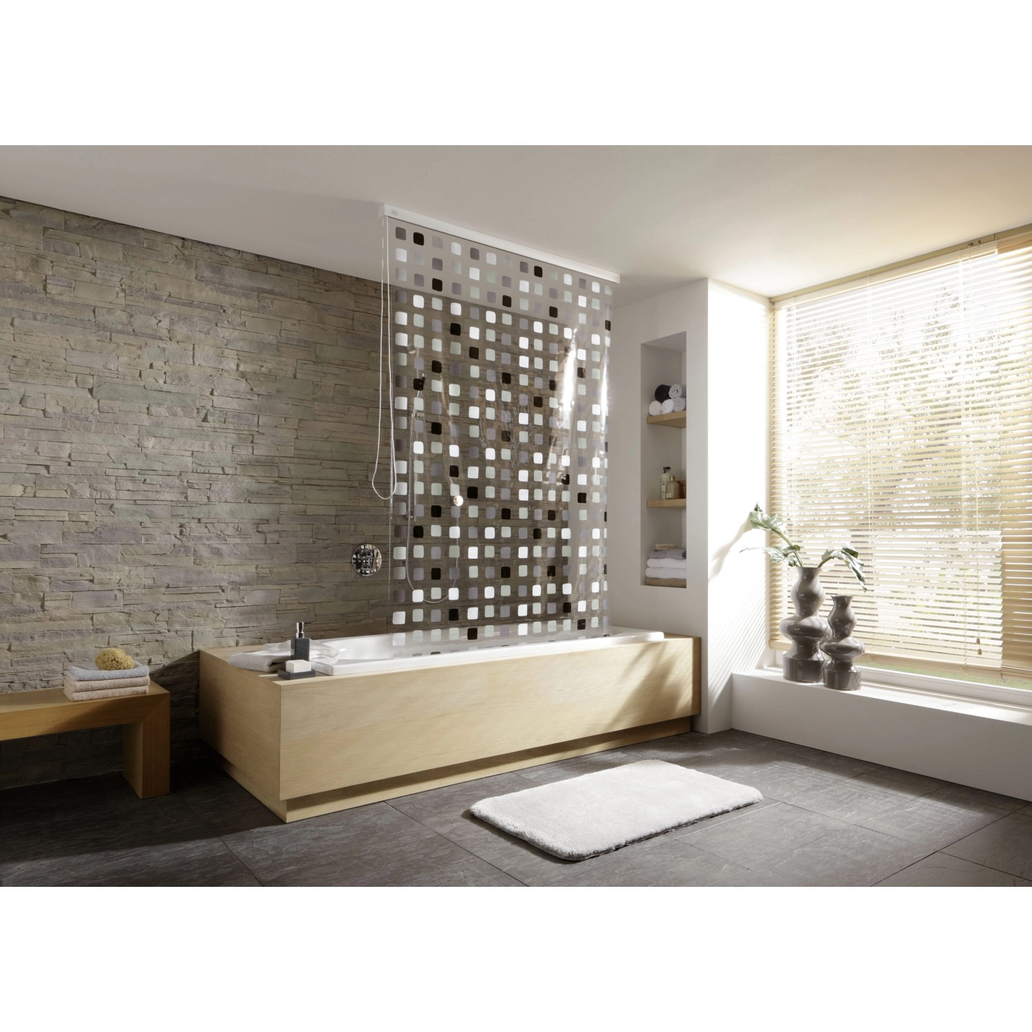 Kleine Wolke Roleta pre prázdnu kazetu sprchovej rolety, sivá, 128 x 240 cm Kleine Wolke Roleta pre prázdnu kazetu sprchovej rolety, sivá, 128 x 240 cm