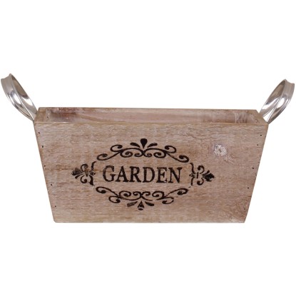 Drevená debna "Home" s kovovými rukoväťami, hnedá, 22,5 x 13 x 10 cm Drevená debna "Home" s kovovými rukoväťami, hnedá, 22,5 x 13 x 10 cm