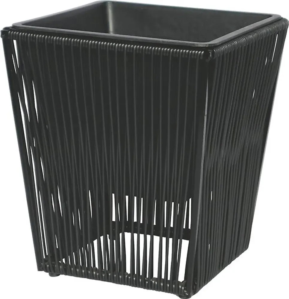 Polyratanový kvetináč hranatý čierny 35 cm Polyratanový kvetináč hranatý čierny 35 cm