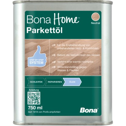 Bona Home Parketový olej Neutral 750 ml v kovovom vedre na prvotné ošetrenie surových drevených podláh. Bona Home Parketový olej Neutral 750 ml v kovovom vedre na prvotné ošetrenie surových drevených podláh.
