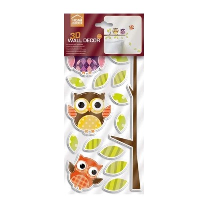 Crearreda Samolepiaca dekorácia Little Owls 3D Crearreda Samolepiaca dekorácia Little Owls 3D