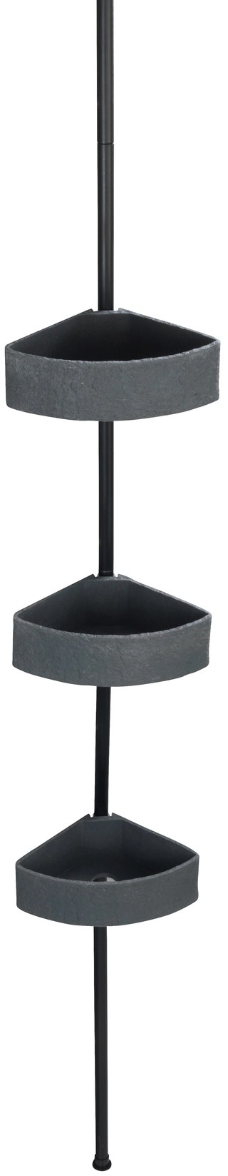 Wenko Teleskopický roh. regál do sprchy Villata, čiernosivý, 28 x 20,5 x 275 cm Wenko Teleskopický roh. regál do sprchy Villata, čiernosivý, 28 x 20,5 x 275 cm