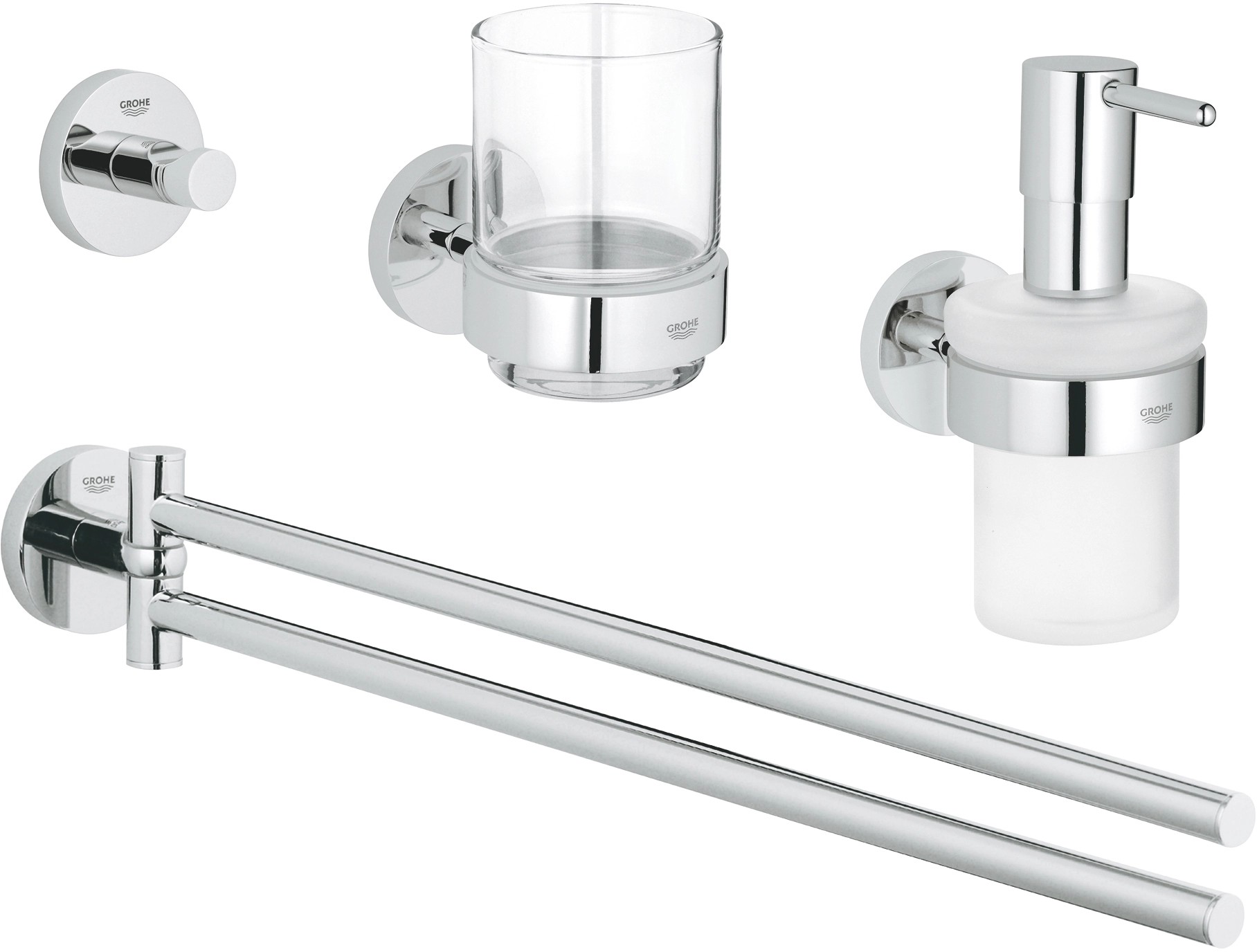 GROHE Súprava doplnkov do kúpeľne ESSENTIALS 4v1 (40846001) GROHE Súprava doplnkov do kúpeľne ESSENTIALS 4v1 (40846001)