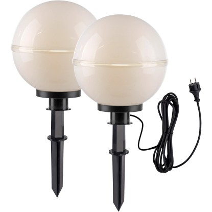 SellTec Vonkajšie dekoračné svietidlo Hemis, 1xE27, IP44, biela, pr. 30 cm, 2 ks SellTec Vonkajšie dekoračné svietidlo Hemis, 1xE27, IP44, biela, pr. 30 cm, 2 ks