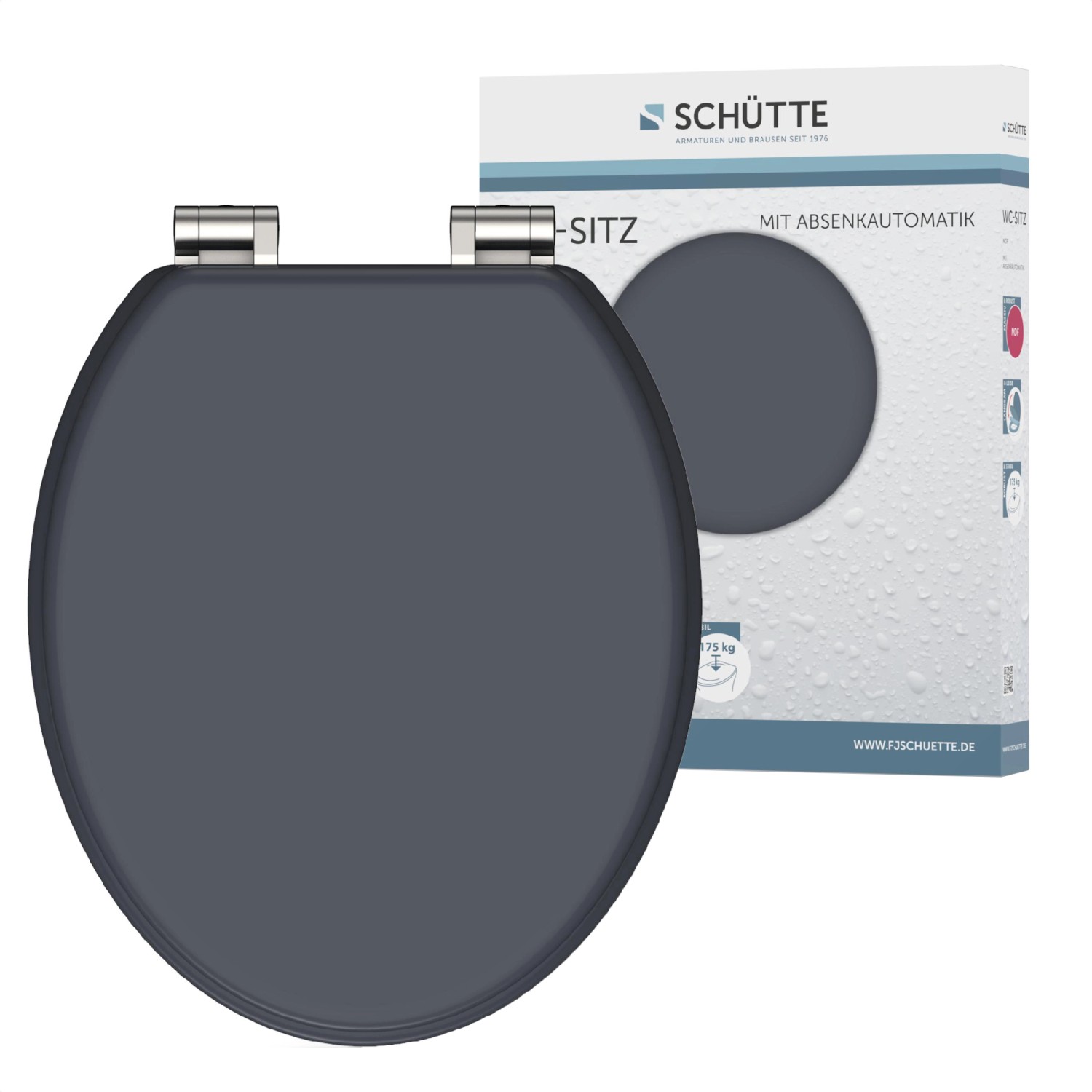 Eisl WC doska antracitová drevené jadro s automatickým sklápaním Eisl WC doska antracitová drevené jadro s automatickým sklápaním