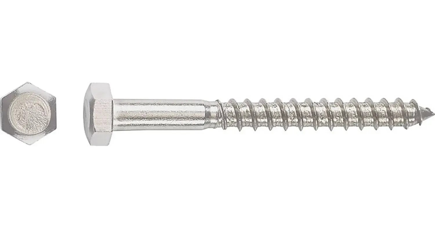 Skrutka do dreva so šesťhrannou hlavou SW13 oceľ A2 8 x 100 mm - na váhu Skrutka do dreva so šesťhrannou hlavou SW13 oceľ A2 8 x 100 mm - na váhu
