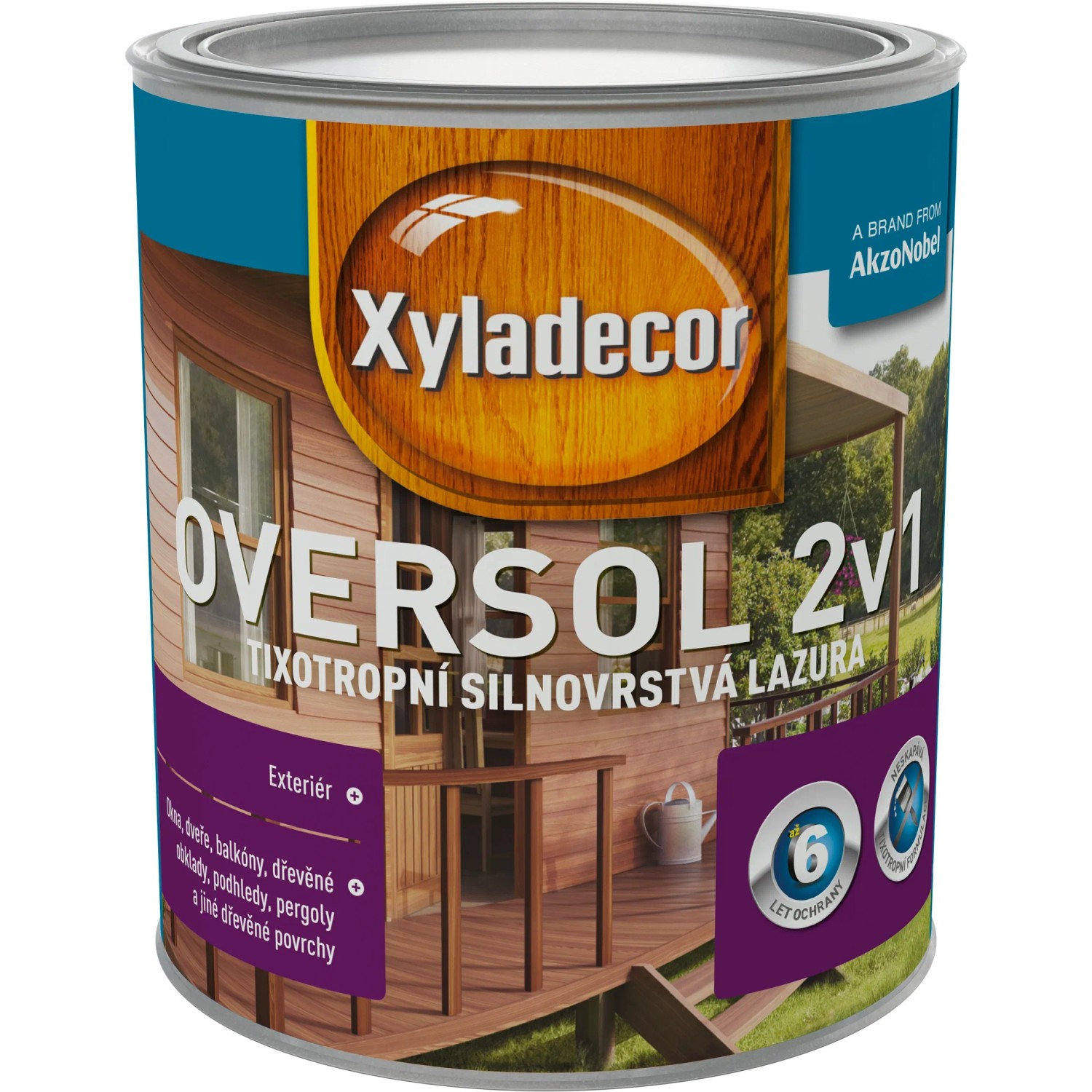 Xyladecor Tixotropná hrubovrstvá lazúra Oversol 2v1 biela krycia 0,75 l Xyladecor Tixotropná hrubovrstvá lazúra Oversol 2v1 biela krycia 0,75 l