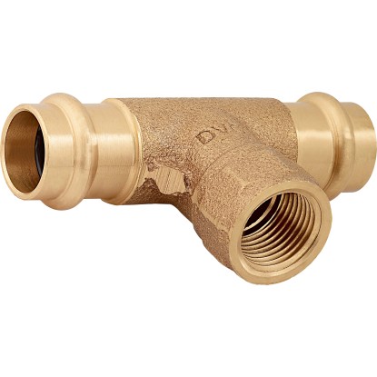 Lisovací T-diel červená mosadz, pr. 18 mm x 18,6 mm (Rp 1/2) x 18 mm, 1 ks Lisovací T-diel červená mosadz, pr. 18 mm x 18,6 mm (Rp 1/2) x 18 mm, 1 ks