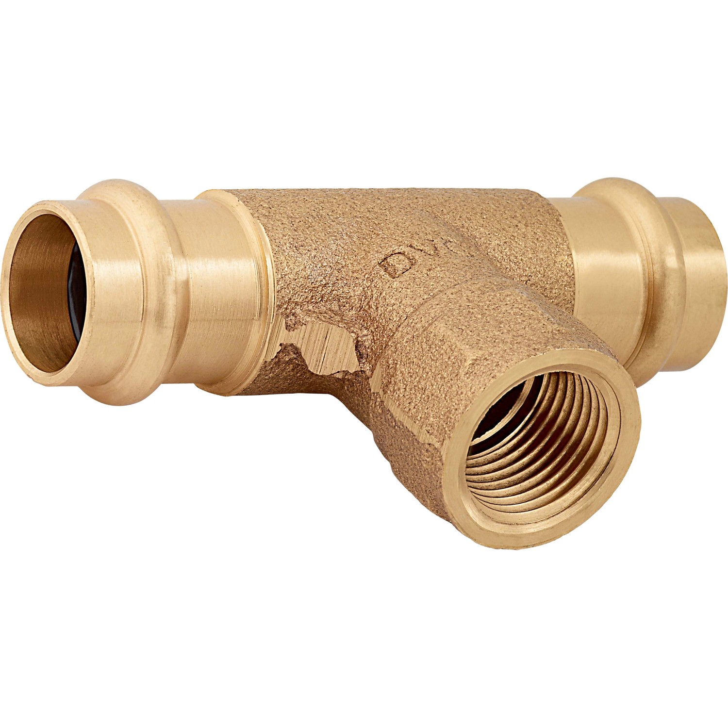 Lisovací T-diel červená mosadz, pr. 18 mm x 18,6 mm (Rp 1/2) x 18 mm, 1 ks Lisovací T-diel červená mosadz, pr. 18 mm x 18,6 mm (Rp 1/2) x 18 mm, 1 ks