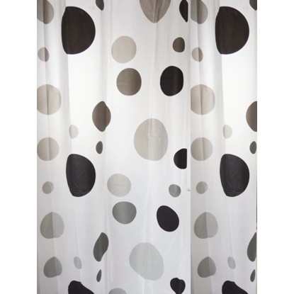Sprchový záves Kruhy 180 cm x 200 cm čierno-biely Sprchový záves Kruhy 180 cm x 200 cm čierno-biely