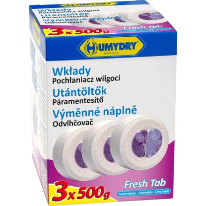Humydry Náhradná náplň 3 x 500 g TAB levanduľa Humydry Náhradná náplň 3 x 500 g TAB levanduľa