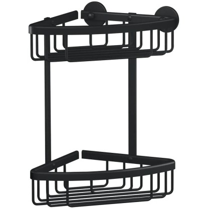 tesa Dvojposchodový rohový košík do sprchy Aluxx, matná čierna, 262x163x163 mm tesa Dvojposchodový rohový košík do sprchy Aluxx, matná čierna, 262x163x163 mm