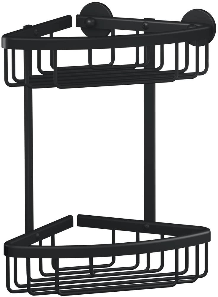 tesa Dvojposchodový rohový košík do sprchy Aluxx, matná čierna, 262x163x163 mm tesa Dvojposchodový rohový košík do sprchy Aluxx, matná čierna, 262x163x163 mm