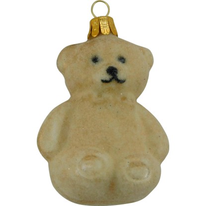 Vianočná ozdoba sklenený medvedík zlatý, 6,5 cm Vianočná ozdoba sklenený medvedík zlatý, 6,5 cm