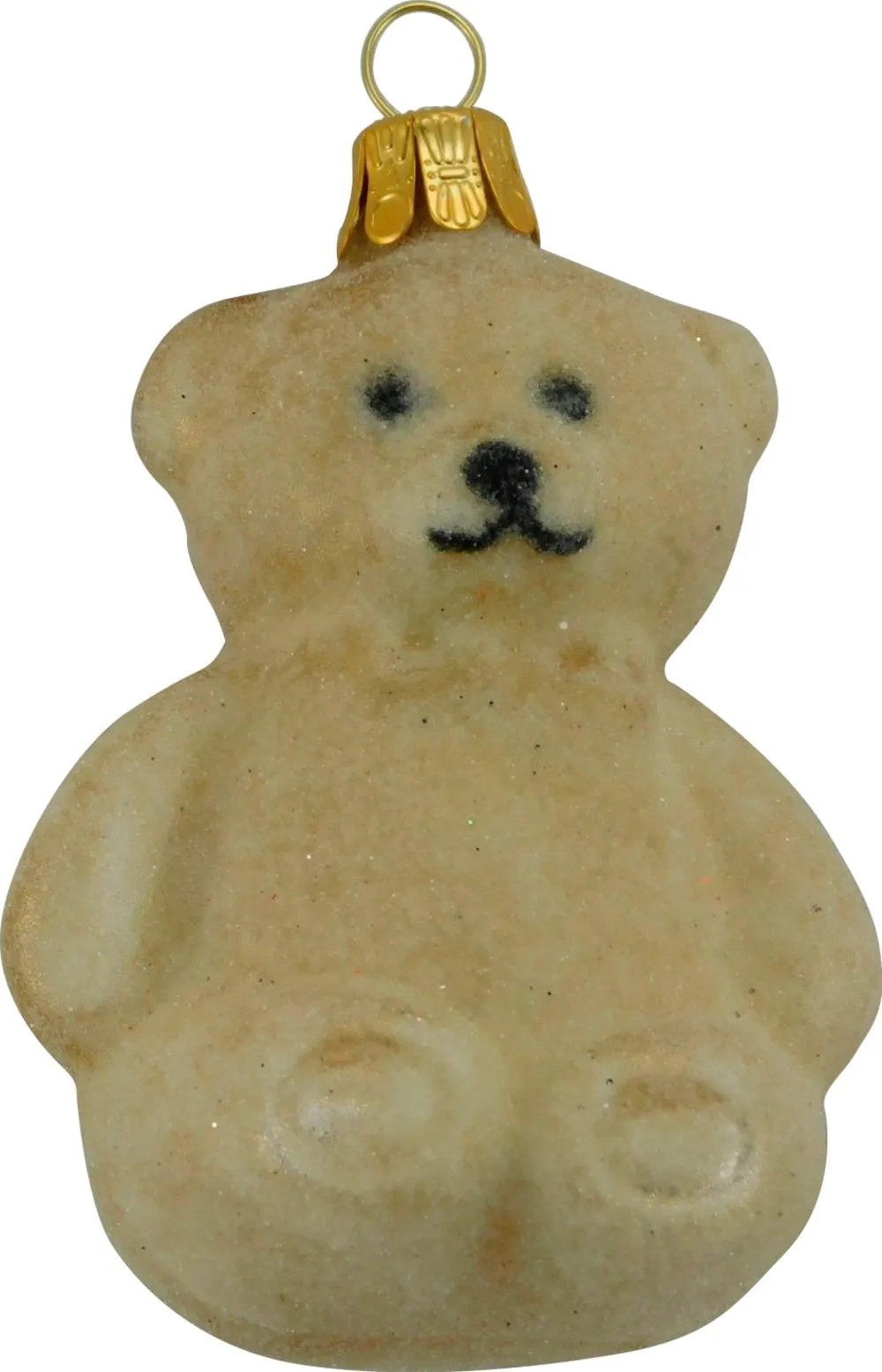 Vianočná ozdoba sklenený medvedík zlatý, 6,5 cm Vianočná ozdoba sklenený medvedík zlatý, 6,5 cm