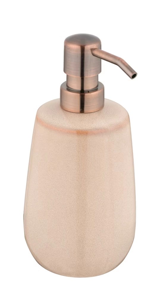 Wenko Keramický dávkovač mydla Sirmione, béžová/medená, 430 ml Wenko Keramický dávkovač mydla Sirmione, béžová/medená, 430 ml