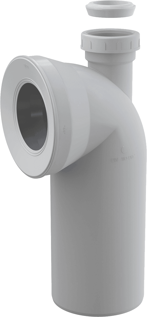 Alcadrain Dopojenie k WC s pripojením DN40/50 - koleno 90° Alcadrain Dopojenie k WC s pripojením DN40/50 - koleno 90°