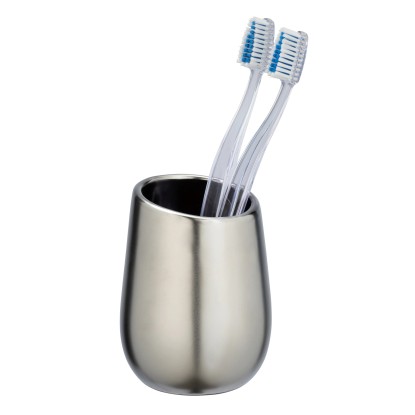 Wenko Pohár na zubné kefky Badi 8 x 11 x 8 cm strieborný matný Wenko Pohár na zubné kefky Badi 8 x 11 x 8 cm strieborný matný
