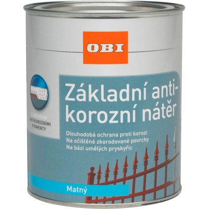 OBI Základný antikorózny náter matný sivý 750 ml OBI Základný antikorózny náter matný sivý 750 ml