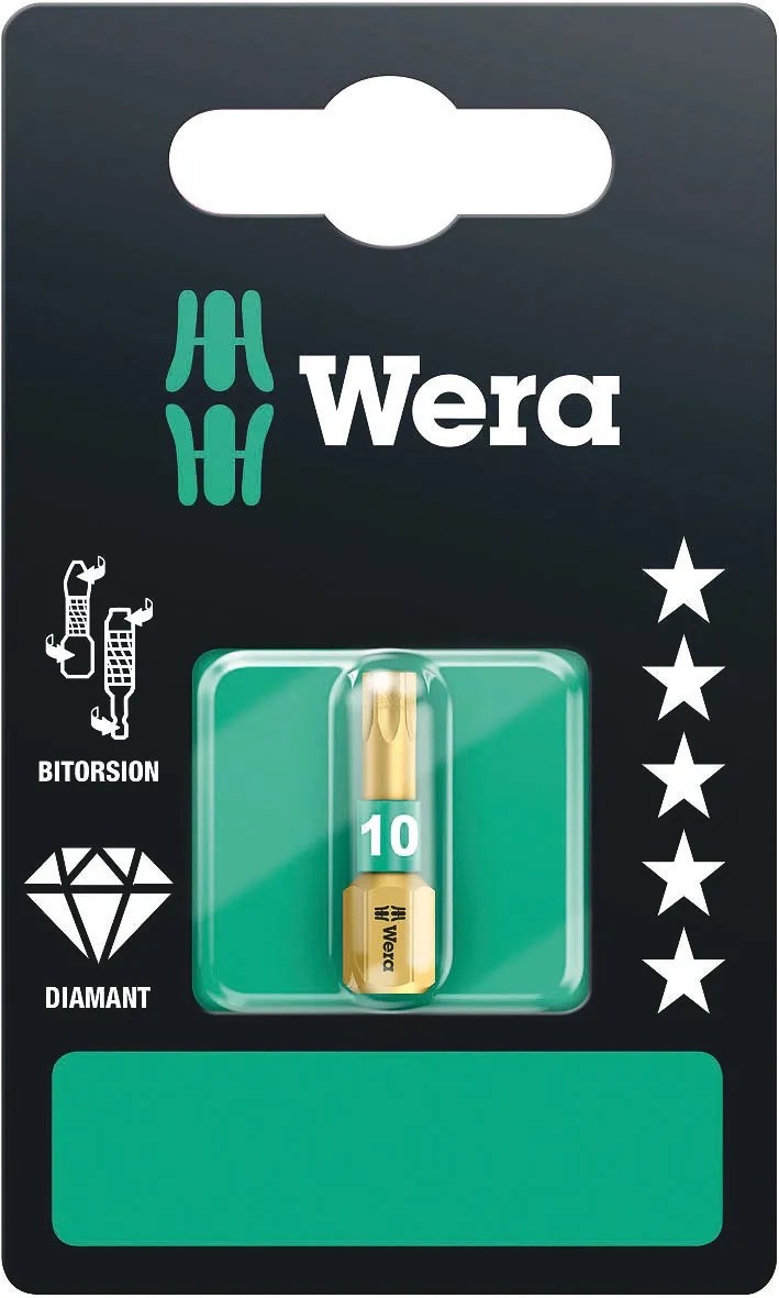 Wera Bit Torx 867/1 Bi-Torsion s diamantovým povlakom TX10 x 25 mm Wera Bit Torx 867/1 Bi-Torsion s diamantovým povlakom TX10 x 25 mm