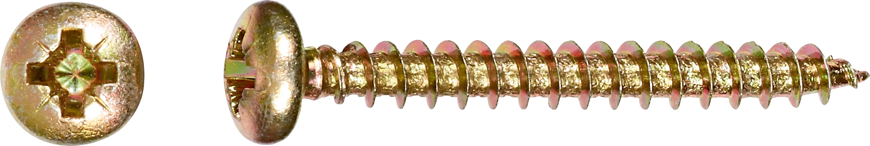 Uni skrutky s polguľatou hlavou PZ2 plný závit žlto pozinkovaný 5 x 16 mm, 15 ks Uni skrutky s polguľatou hlavou PZ2 plný závit žlto pozinkovaný 5 x 16 mm, 15 ks