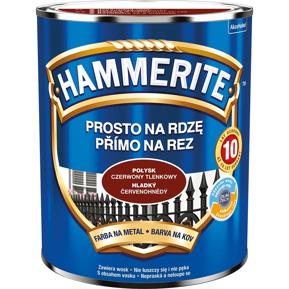 Hammerite Priamo na hrdzu farba na železné kovy hladká červenohnedá 0,7 l Hammerite Priamo na hrdzu farba na železné kovy hladká červenohnedá 0,7 l